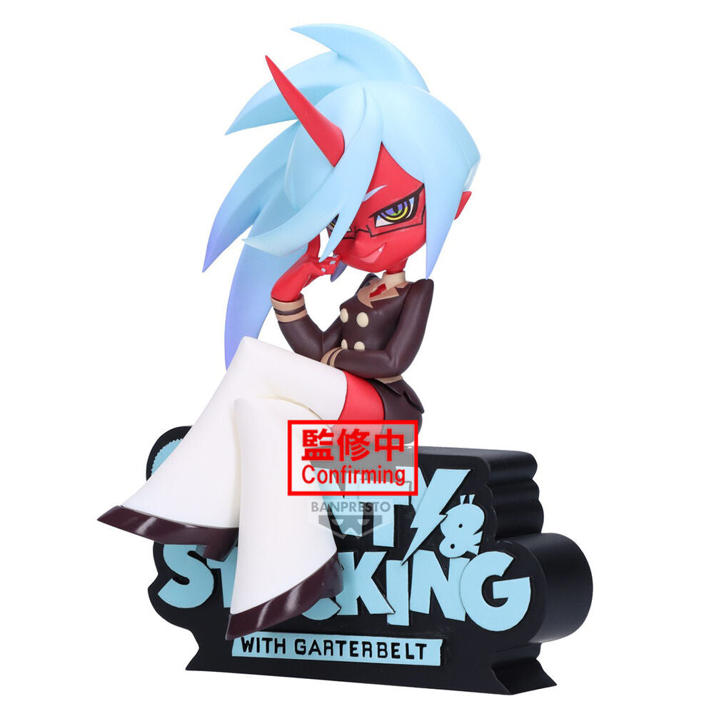 Figura BANPRESTO de Kneesocks con cabello azul y base de New Panty Stocking with Garterbelt - 3