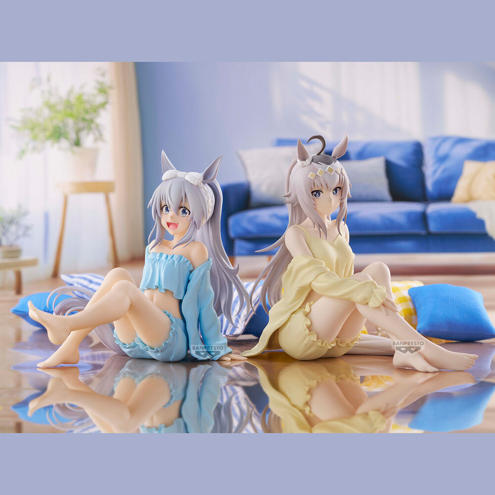Figura Tamamo Cross Relax Time de 13 cm con conjunto azul claro - 4