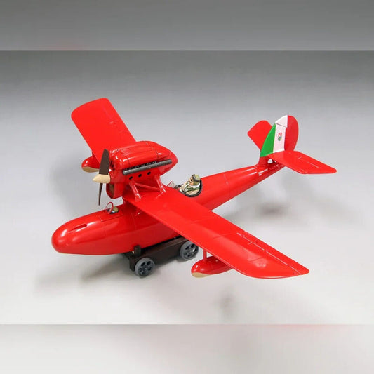 Maqueta del hidroavión rojo Savoia S.21F con figura de Gina - 2