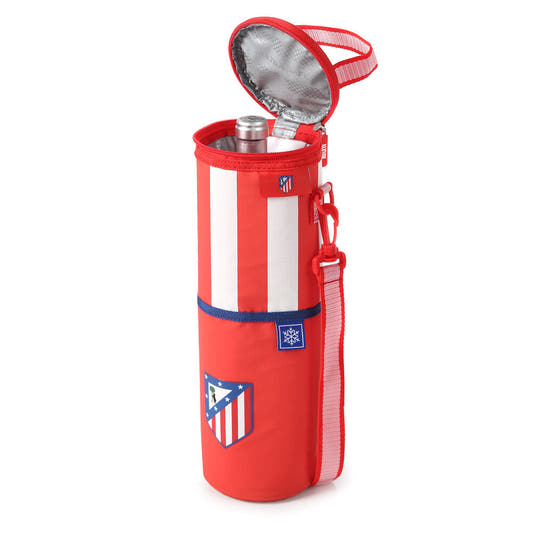Botellero térmico rojo y blanco del Atlético de Madrid con correa - 2