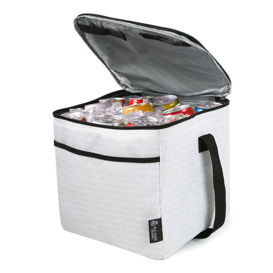 Bolsa porta alimentos plegable blanca del Real Madrid con asa bandolera - 3