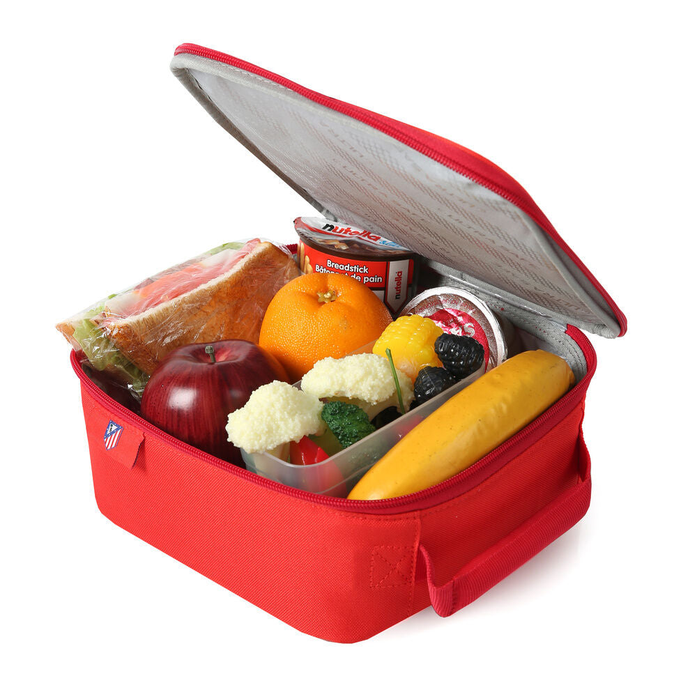 Bolsa térmica roja del Atlético de Madrid con botella y tupper - 4