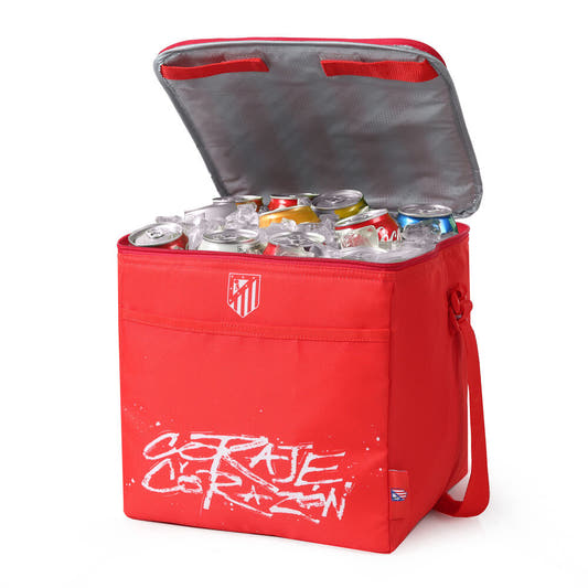 Bolsa térmica plegable roja del Atlético de Madrid con franjas rojiblancas - 4