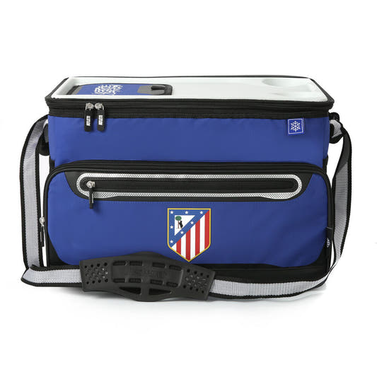 Bolsa porta alimentos plegable azul del Atlético de Madrid con tapa rígida y bolsillo frontal - 8