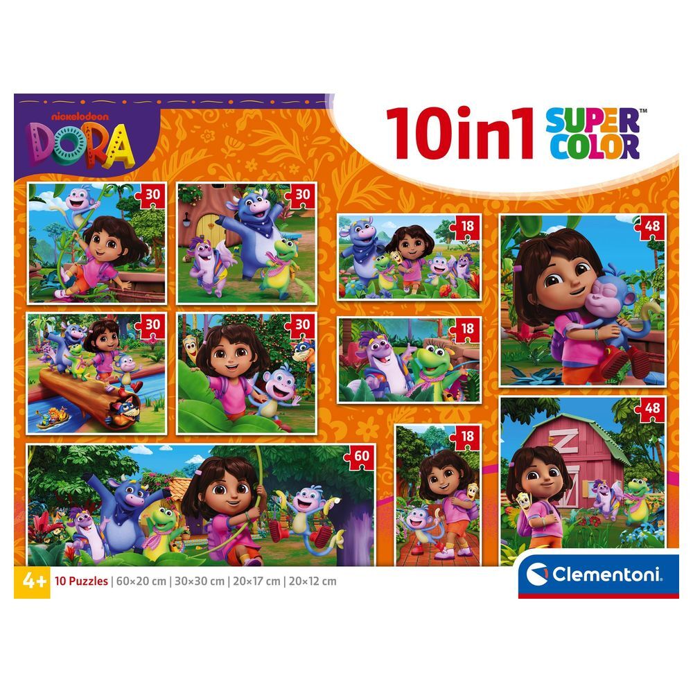 Caja del puzzle 10 en 1 de Dora la Exploradora de Clementoni - 2