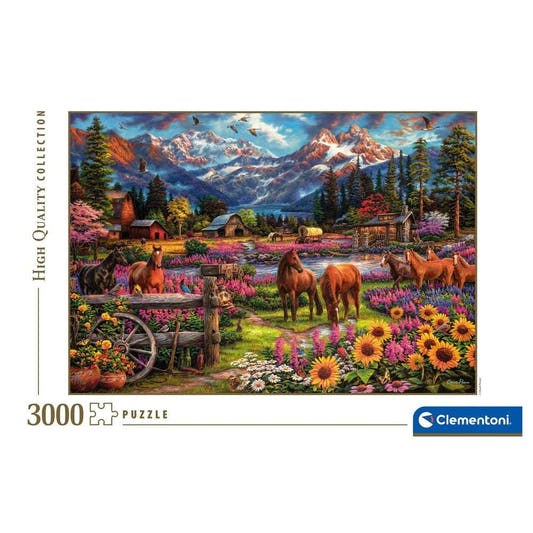 Puzzle Clementoni Free To Roam de 3000 piezas con caballos y paisaje montañoso - 2