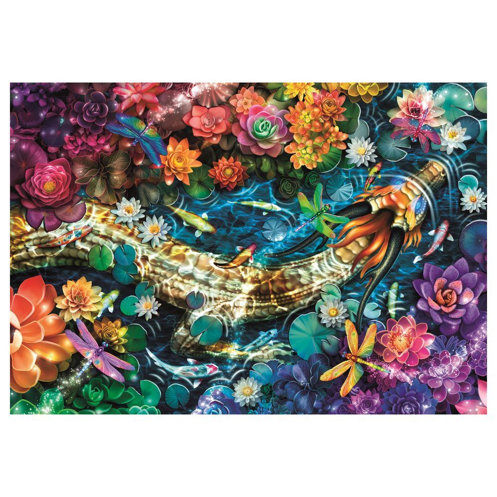 Puzzle Clementoni Koi River de 1000 piezas con peces koi y flores acuáticas - 2