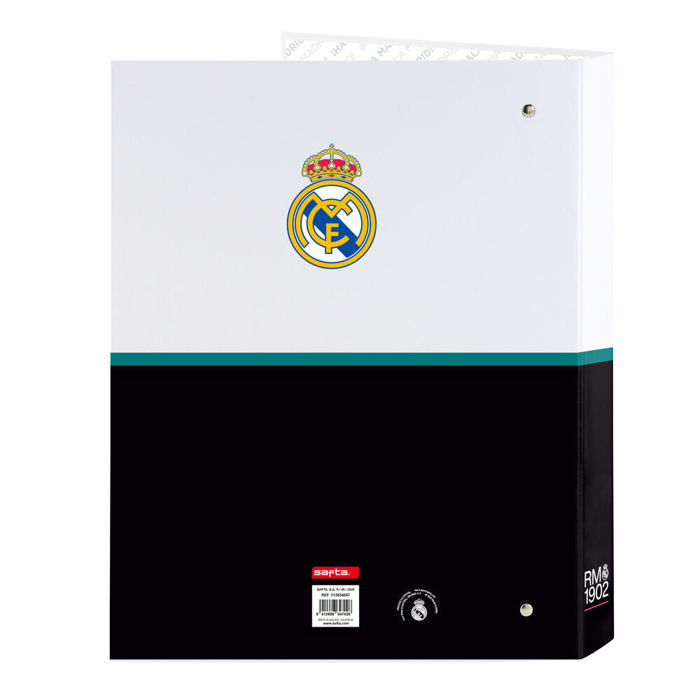 Carpeta A4 Real Madrid 26/27 SAFTA blanca y negra - 2
