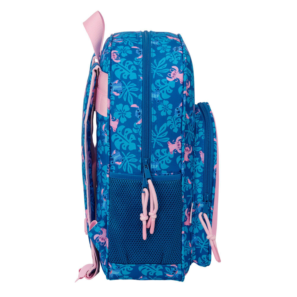 Mochila escolar Disney de Stitch y Angel en azul y rosa - 3