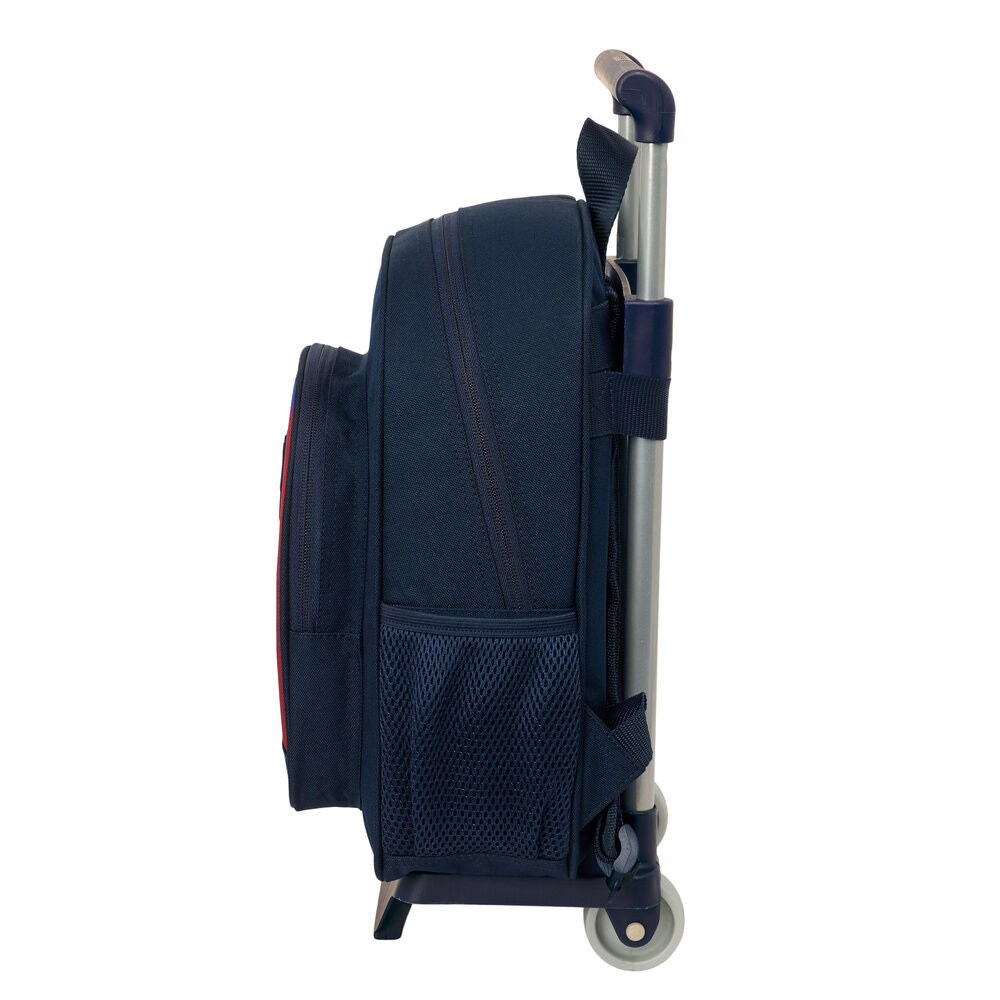 Trolley mochila SAFTA del F.C. Barcelona en azul marino con escudo y franjas rojas y azules - 3
