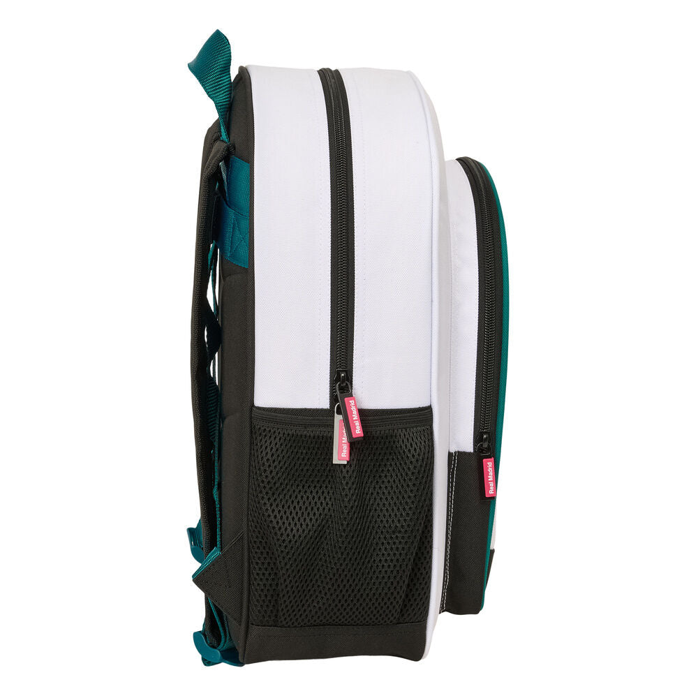 Mochila Real Madrid 26/27 blanca de 38 cm con bolsillos laterales - 3