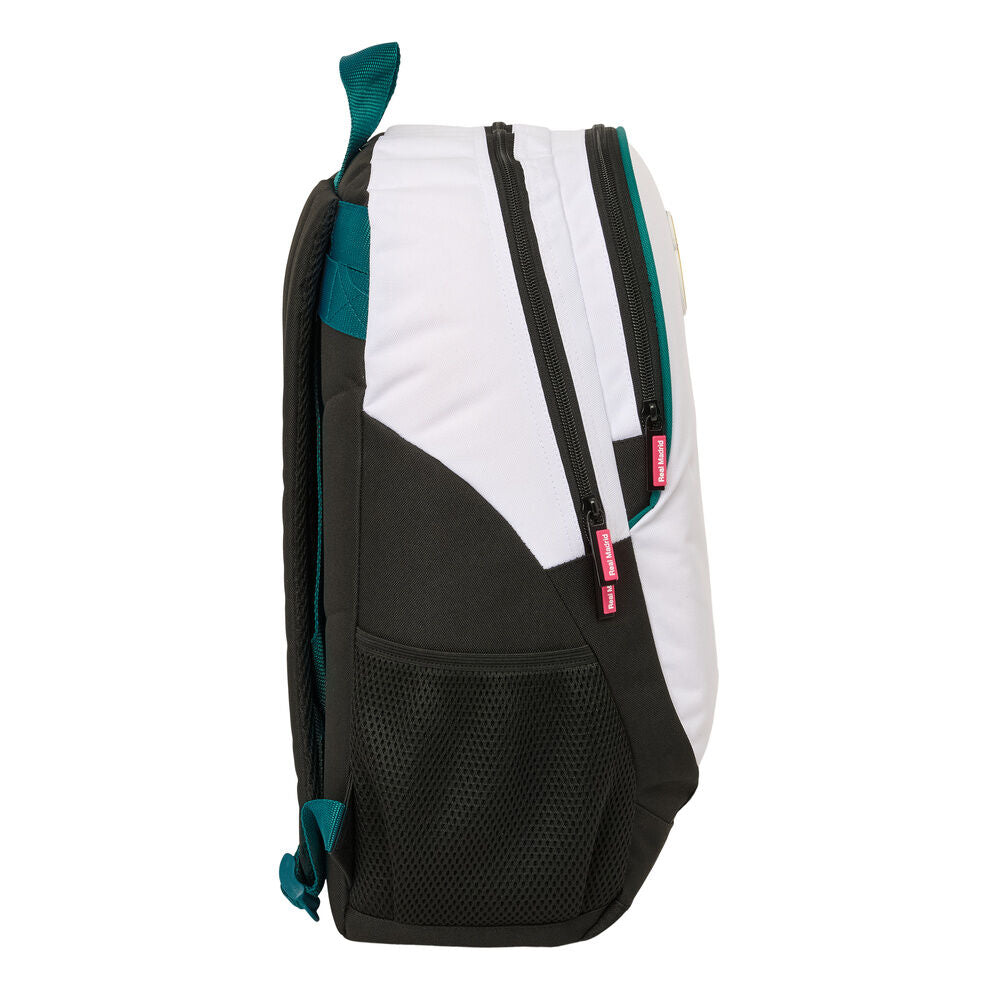 Mochila Real Madrid SAFTA blanca y negra de 44 cm - 3