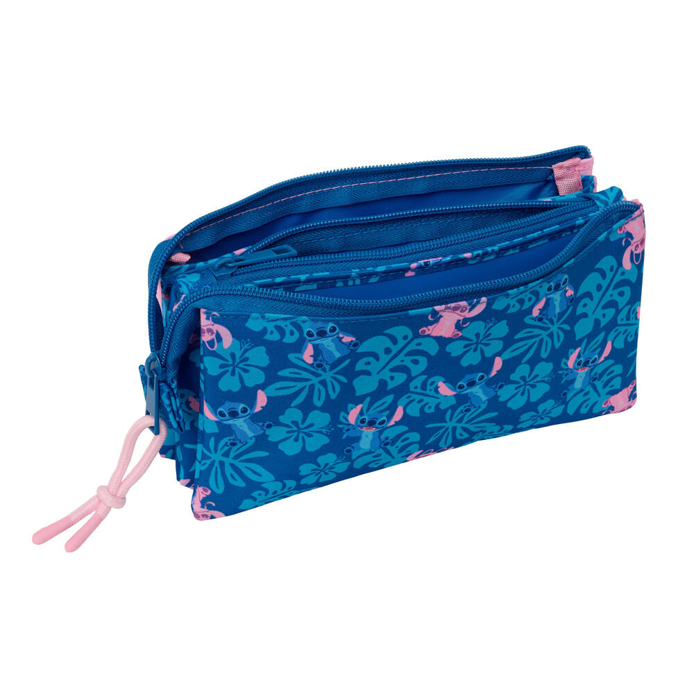 Portatodo triple rosa y azul de Stitch y Angel Disney - 3