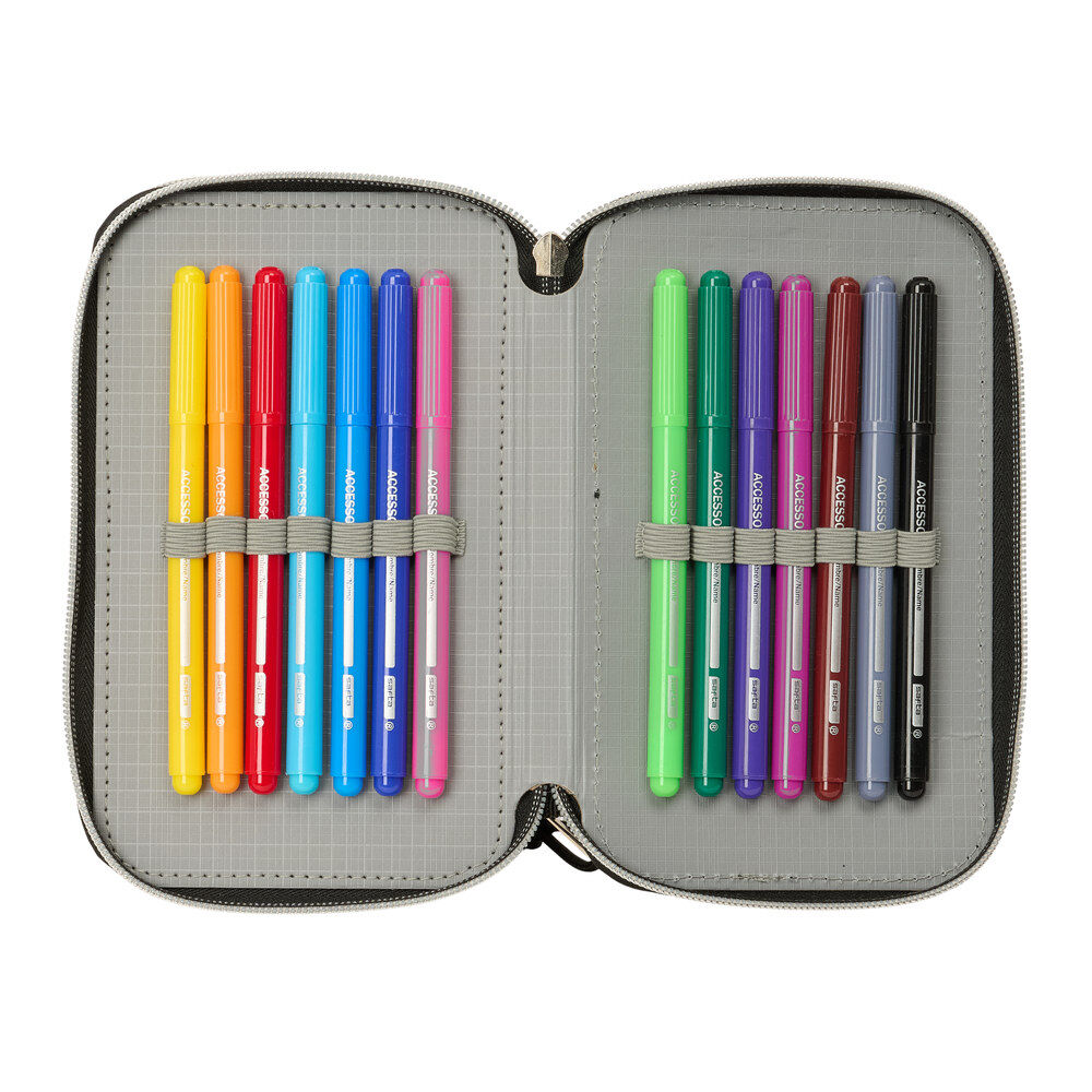 Plumier triple SAFTA Masters of the Universe negro con tres compartimentos - 6