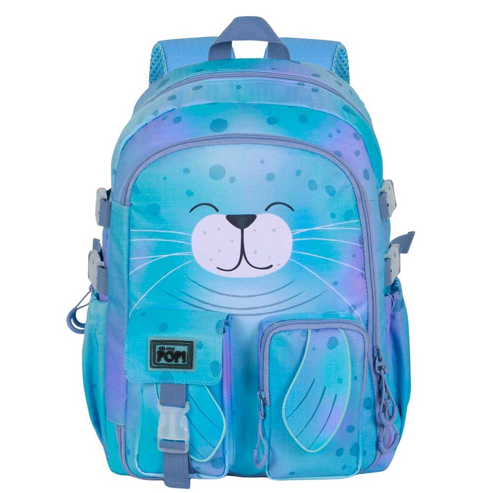 Mochila Sealy Oh My Pop! azul con personaje animal - 6