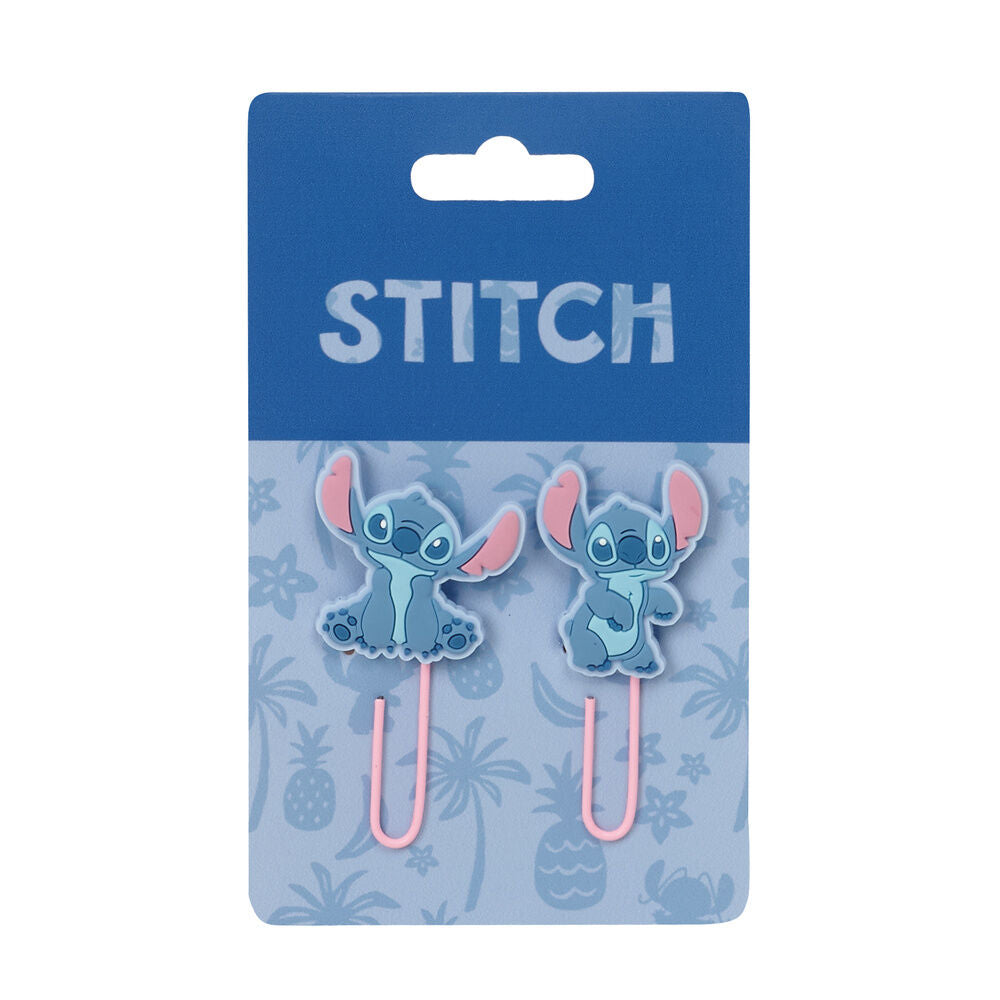 Blíster con dos clips rosas de Stitch Disney
