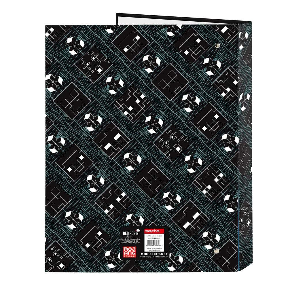 Carpeta A4 Minecraft Screen negra con 4 anillas y figura pixelada - 2