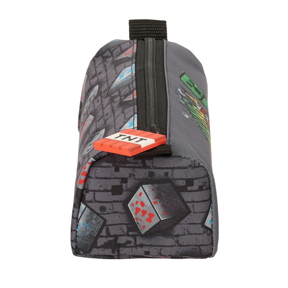 Portatodo gris Graffiti Minecraft SAFTA con cremallera - 3