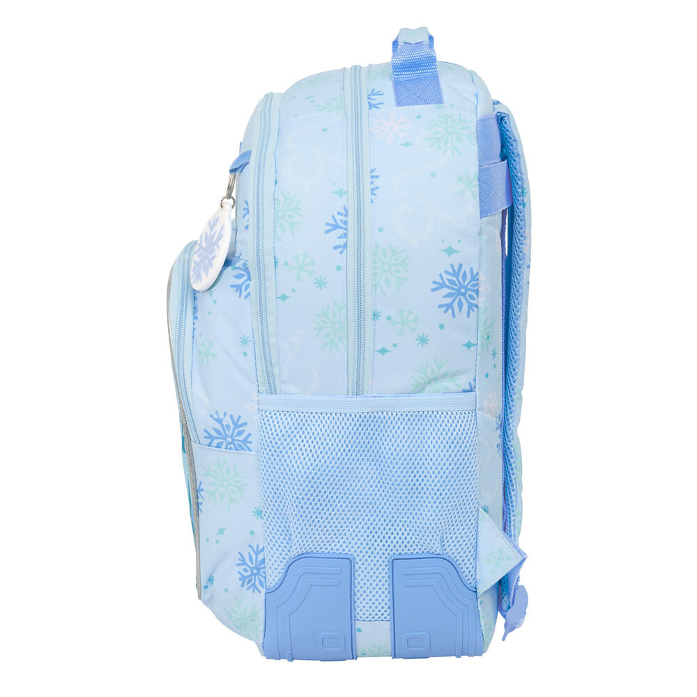 Mochila Frozen Disney azul con ilustración de Elsa y copos de nieve - 3