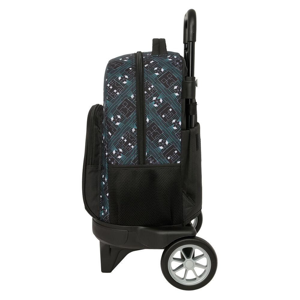 Trolley extraíble Minecraft Screen SAFTA negro con mochila y carro - 3