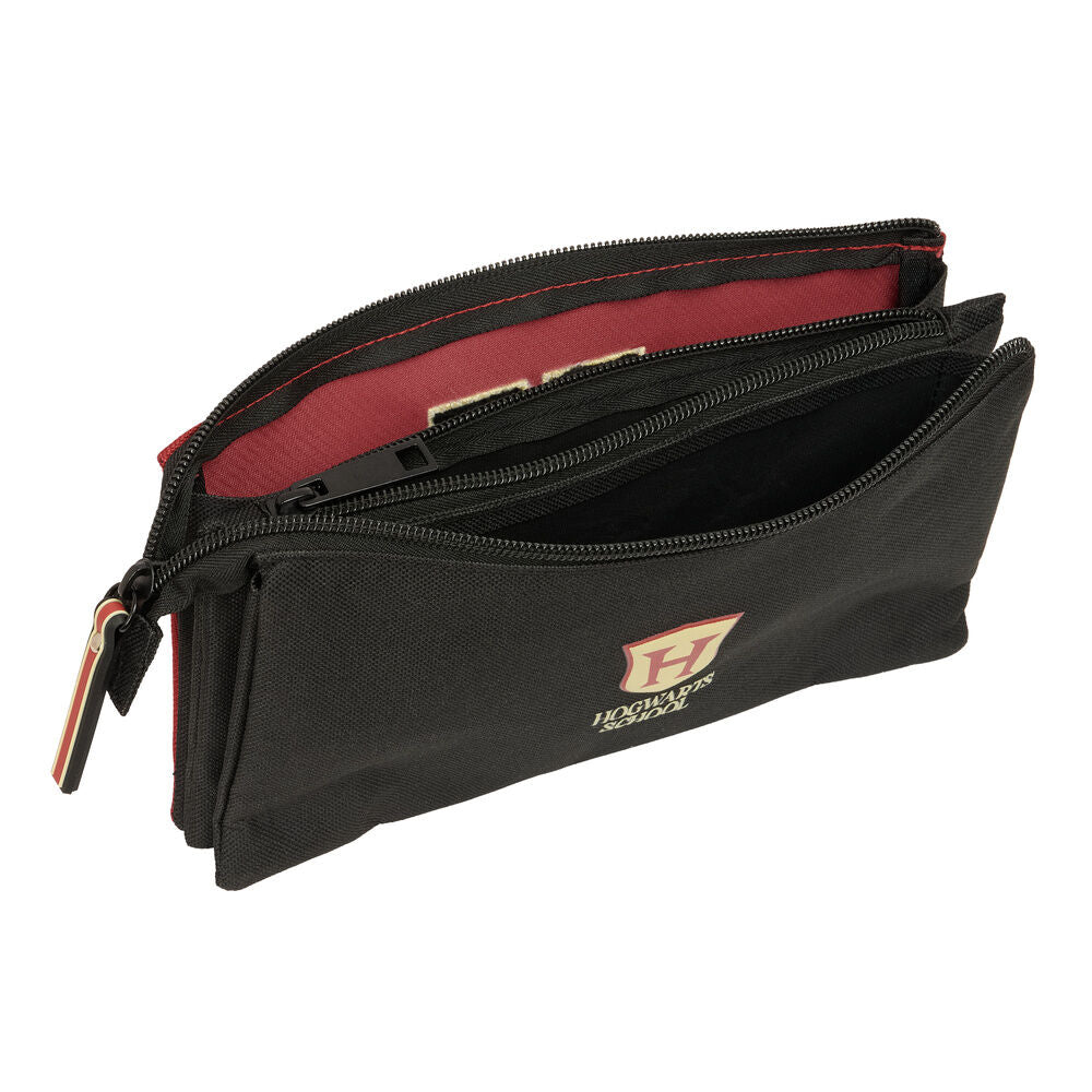 Portatodo triple rojo de Hogwarts Harry Potter con tres cremalleras - 3