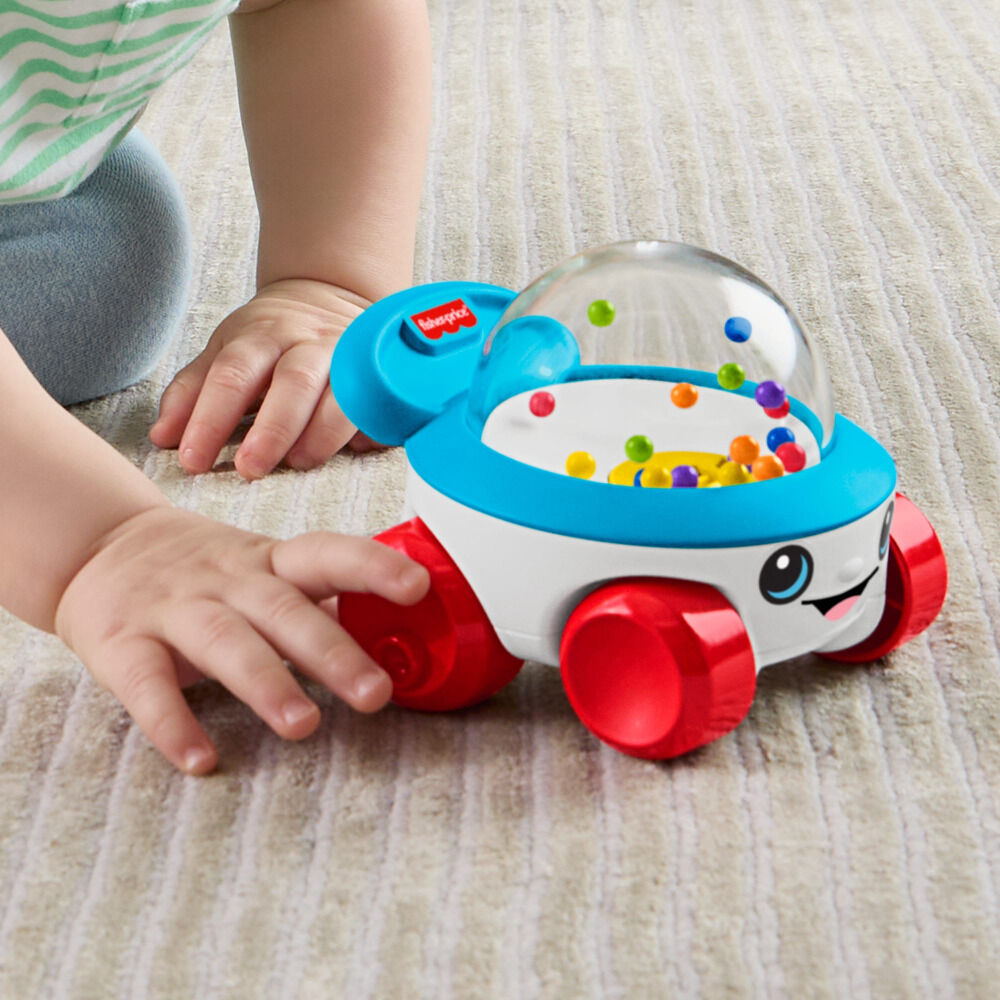 Vehículo palomitero Fisher-Price con ruedas rojas y palomitas de colores - 5