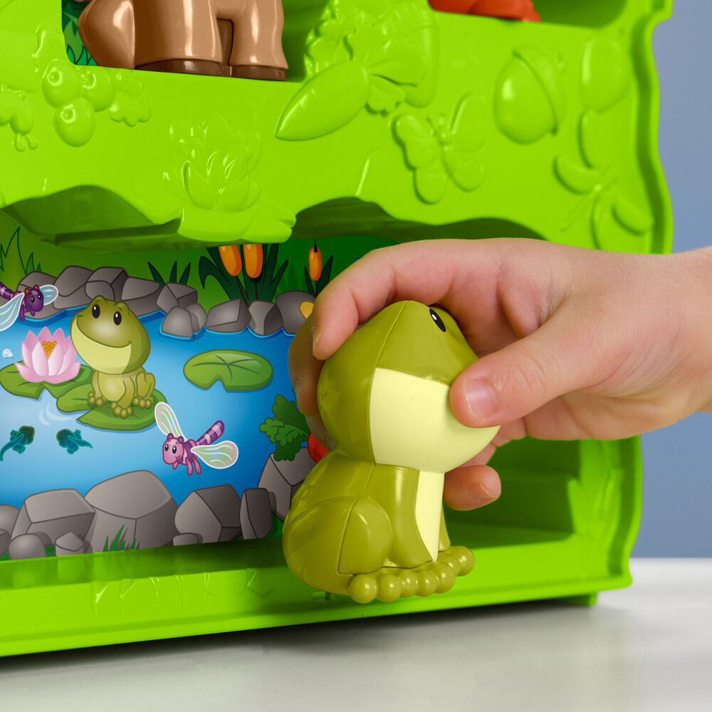 Estuche portátil en forma de árbol con 8 figuras de animales del bosque Little People - 5