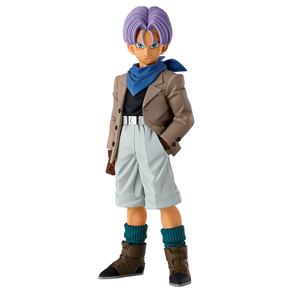 Figura Ichibansho de Trunks GT de Dragon Ball con cabello lila y pañuelo azul