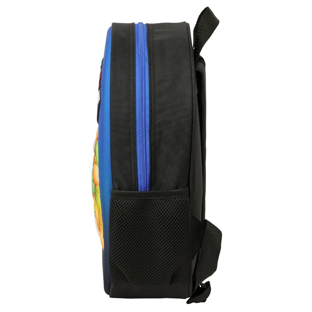 Mochila 3D azul Italian Brainrot de SAFTA con personajes en el frontal - 3