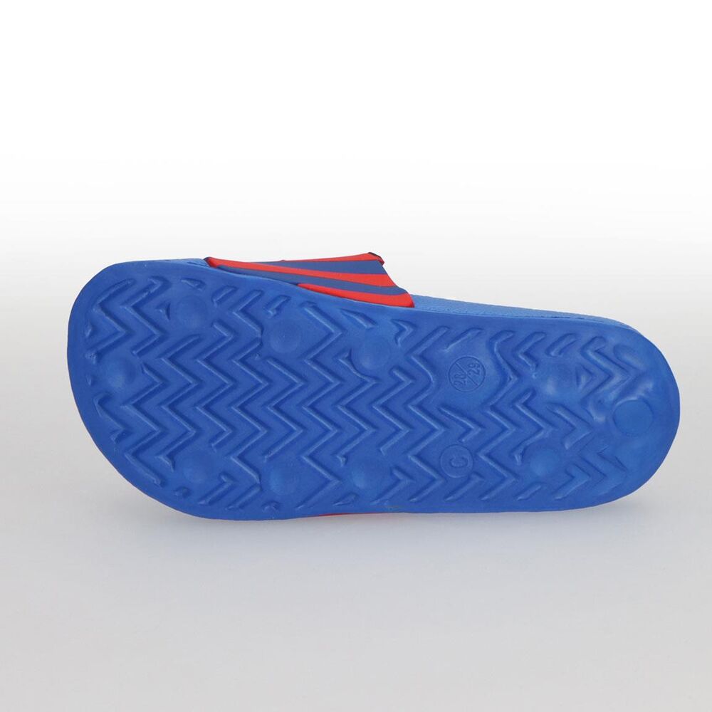 Chanclas azules de PVC F.C. Barcelona con escudo y franjas rojas - 4