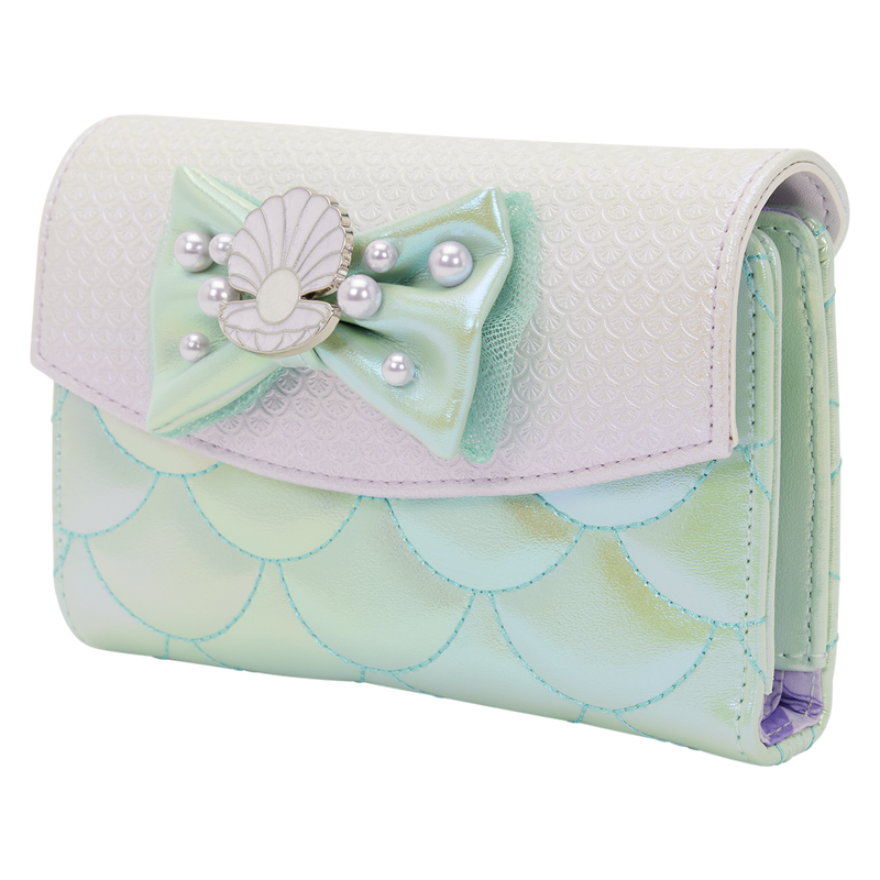 Cartera Loungefly iridiscente de La Sirenita con lazo y concha - 6