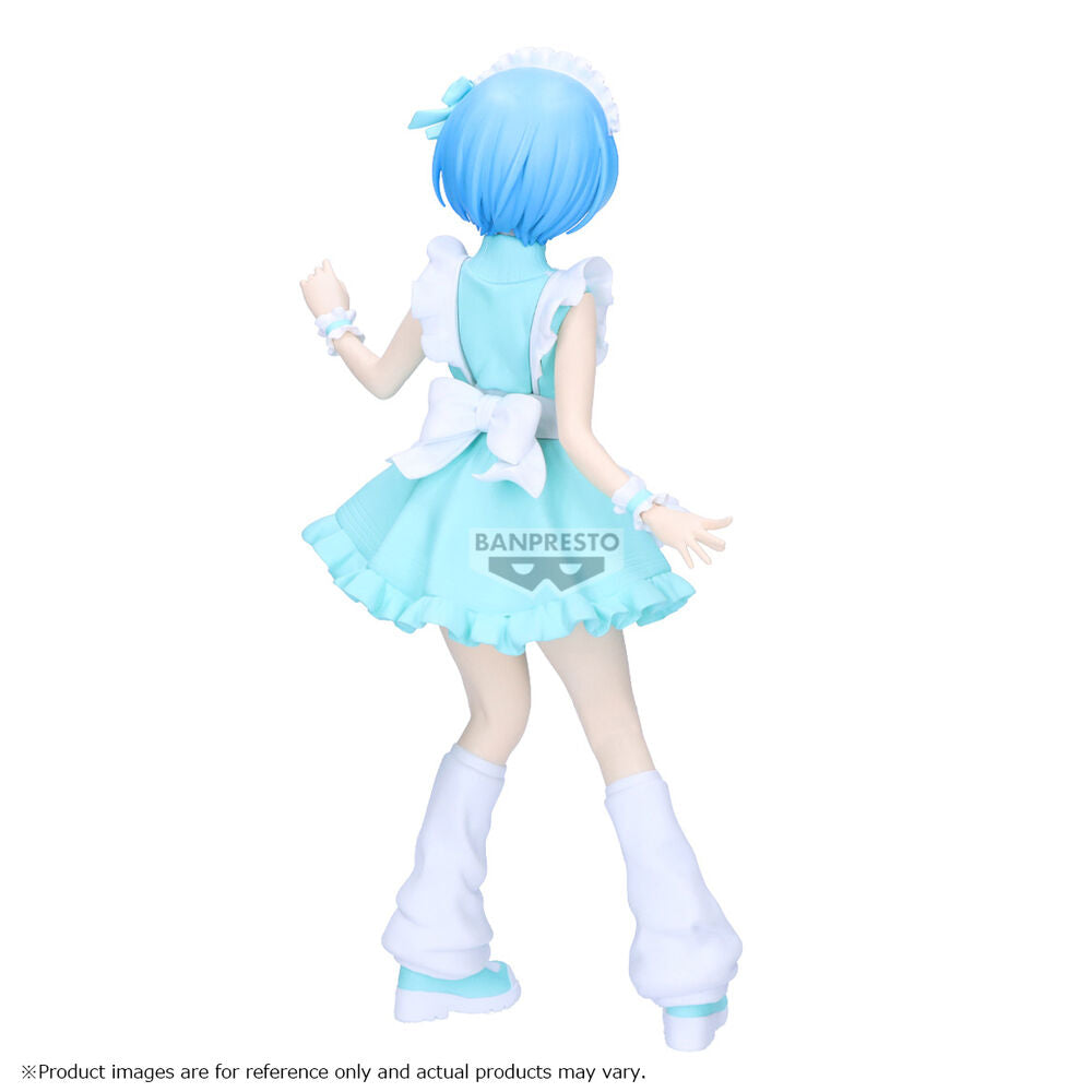 Figura de Rem de Re:ZERO con atuendo Jersey Maid azul y blanco - 3