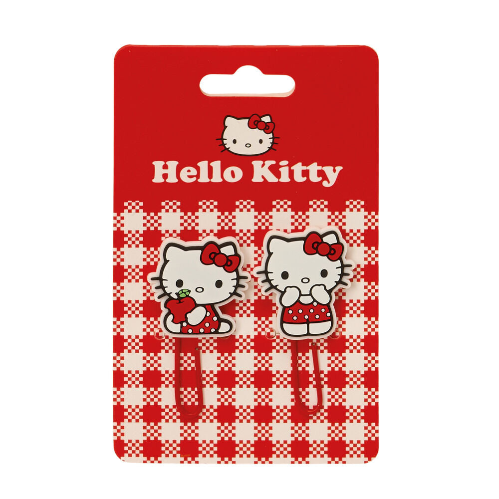 Blíster SAFTA con dos clips decorativos de Hello Kitty