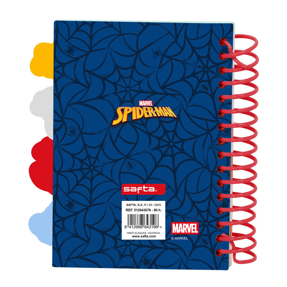 Cuaderno A6 rojo de Spider-Man Marvel con tapas duras y espiral - 2