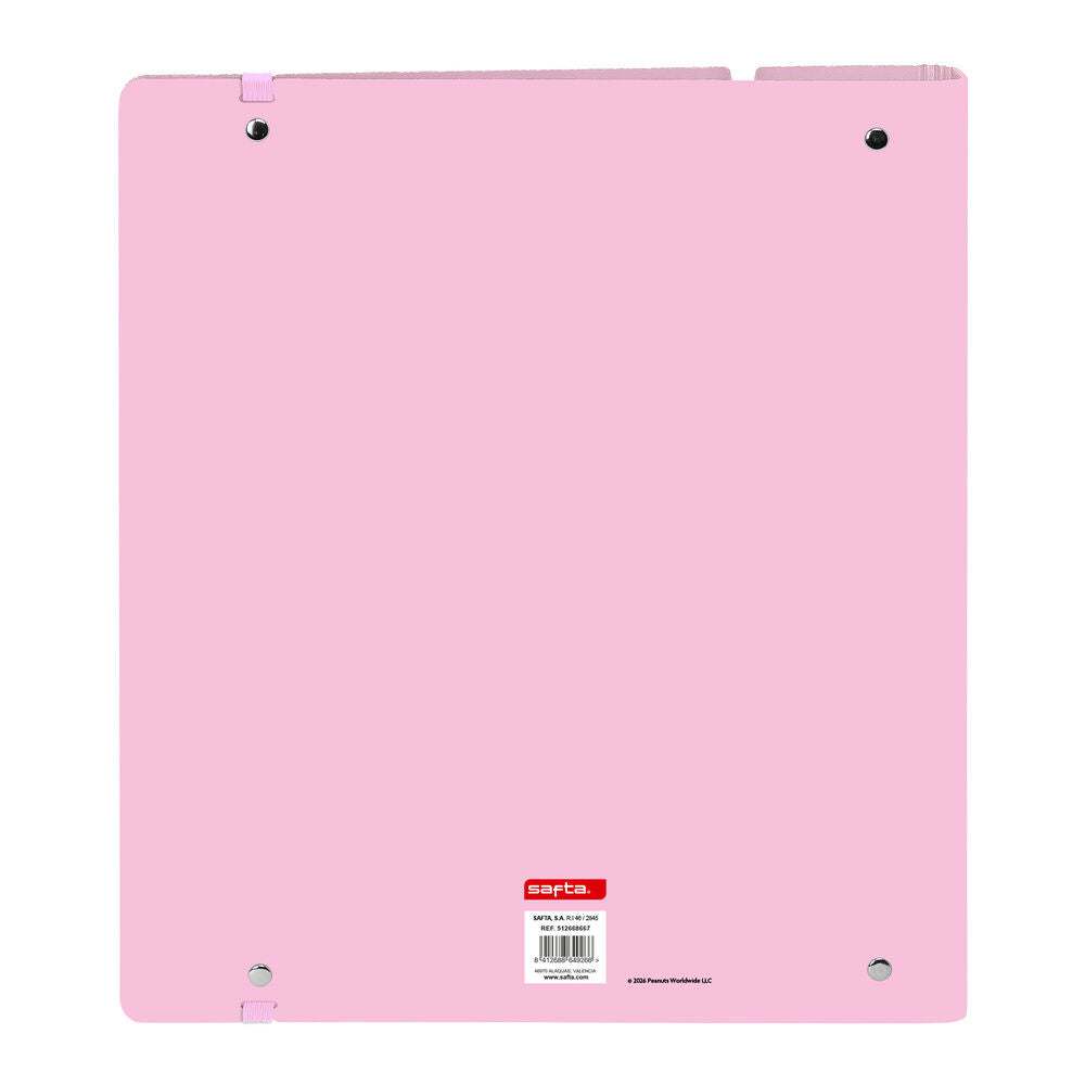 Carpeta A4 rosa de cuatro anillas con diseño de Snoopy - 2