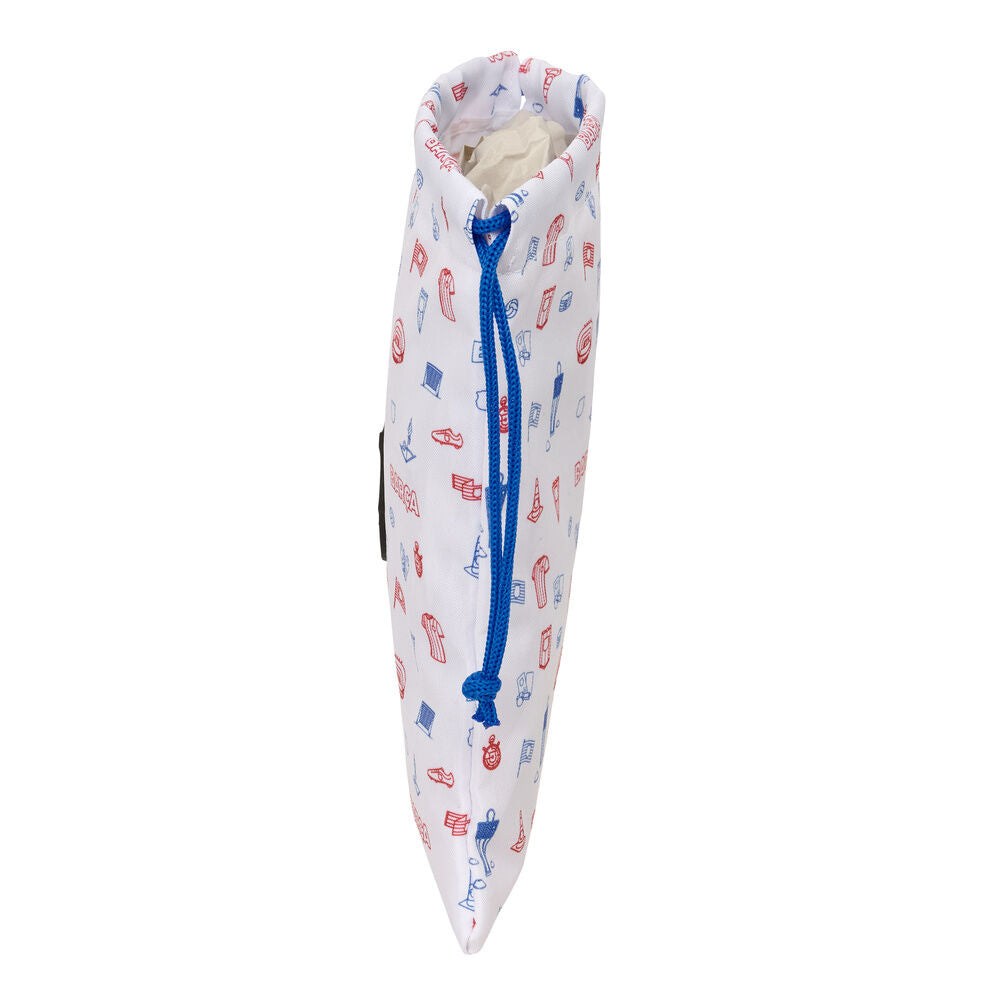 Saco de merienda Baby F.C. Barcelona blanco con cordones azules - 3