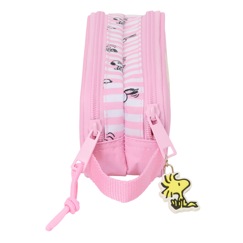 Portatodo doble rosa de Snoopy SAFTA con dos compartimentos - 3