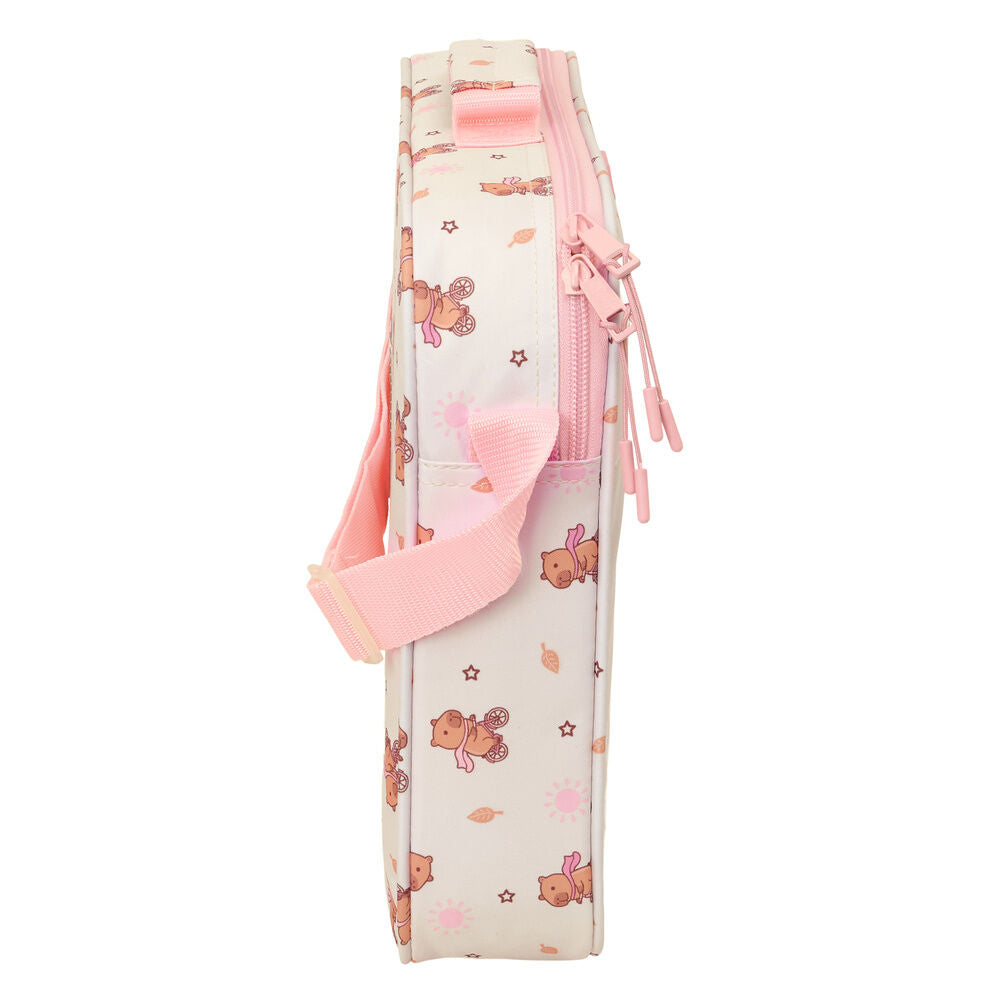 Cartera extraescolar Capibara SAFTA rosa con bandolera ajustable - 3
