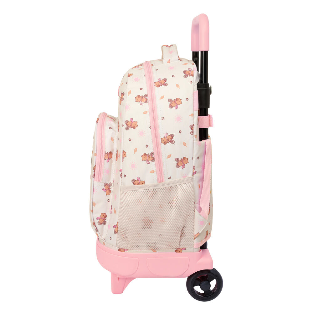 Trolley extraíble SAFTA Capibara con mochila estampada y asa rosa - 3