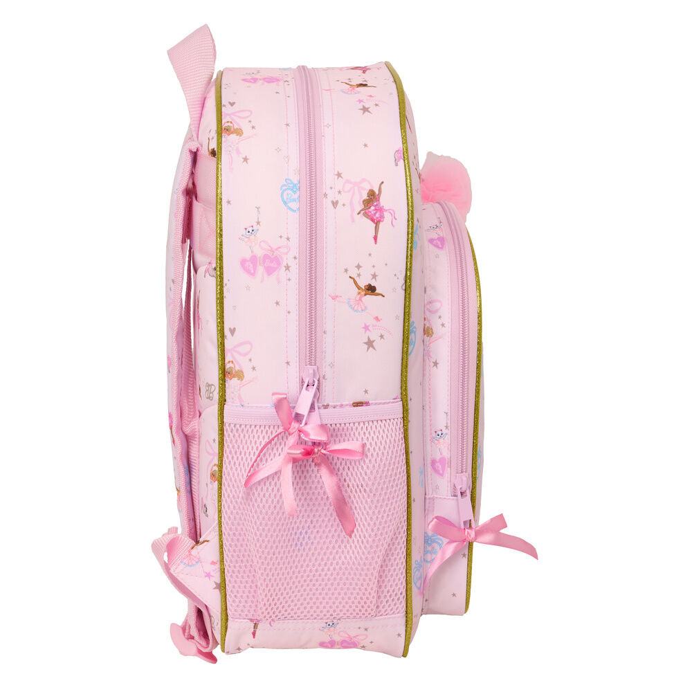Mochila rosa Barbie Ballet de 38 cm con bolsillos laterales - 3