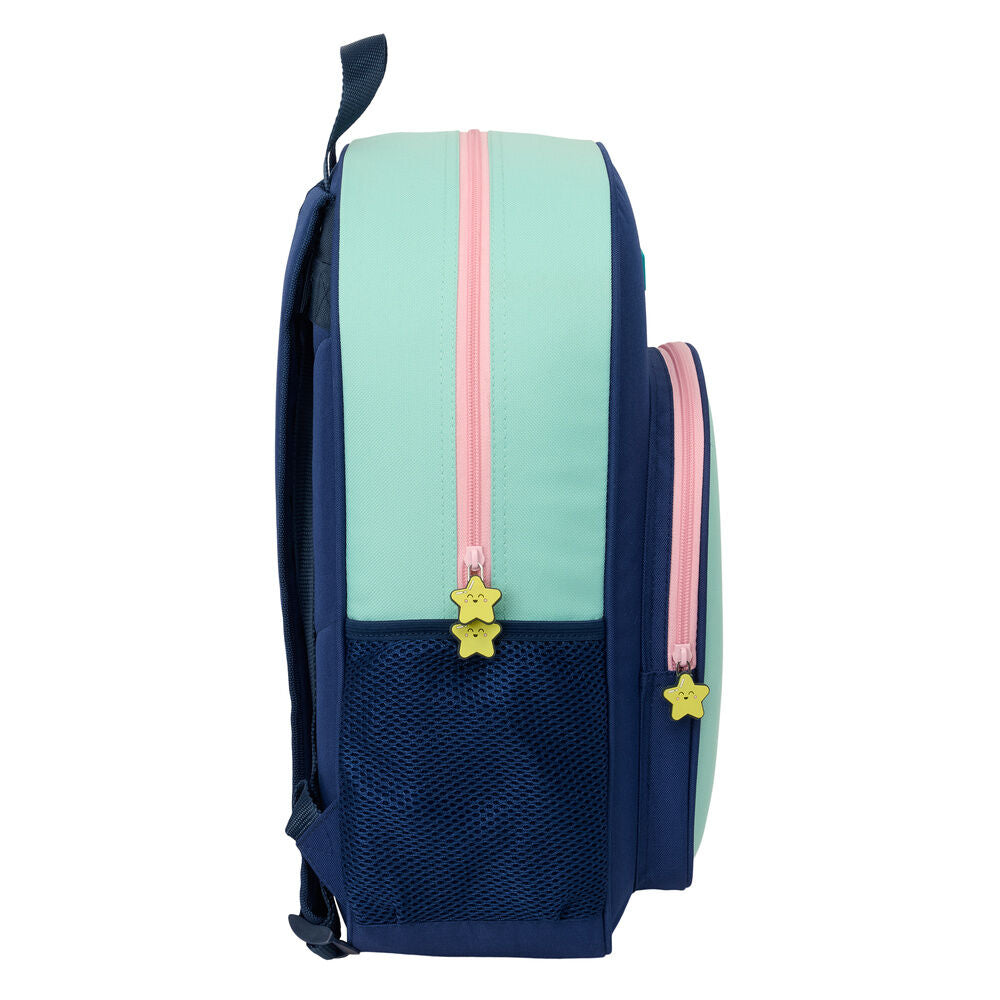 Mochila Estrella Mr. Wonderful azul y verde agua de 42 cm - 3