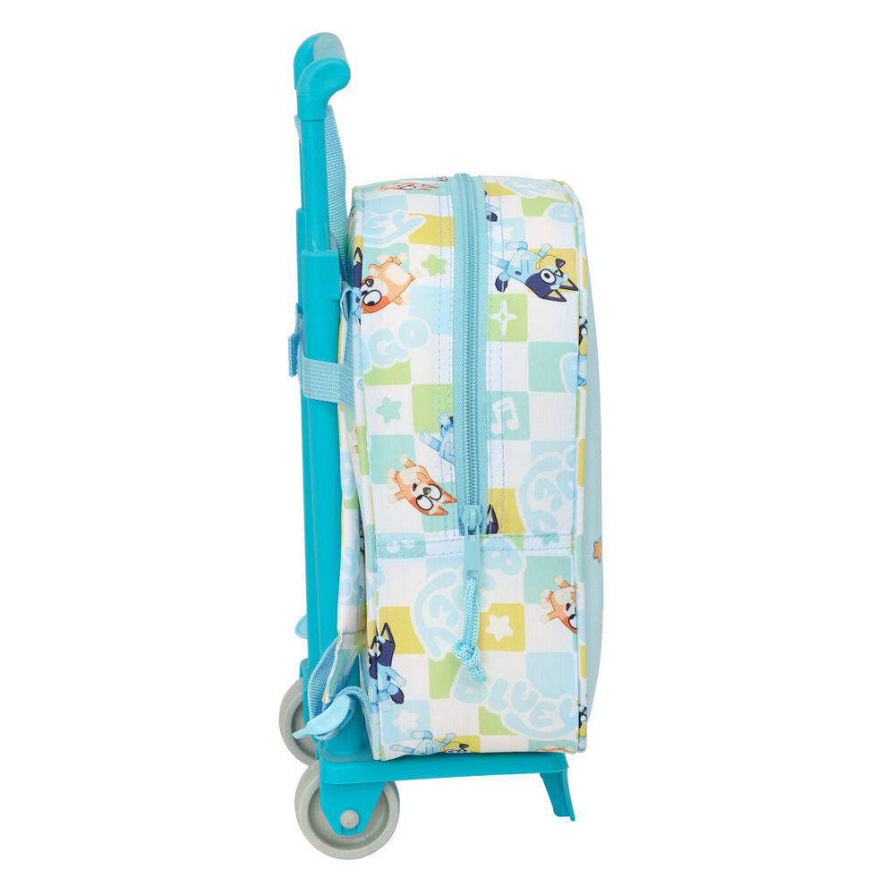 Trolley extraíble SAFTA de Bluey con mochila y carro turquesa - 3