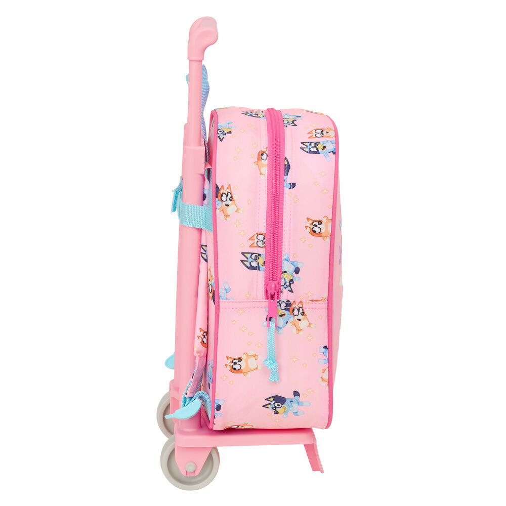 Trolley extraíble rosa de Bluey con mochila y carro SAFTA - 3