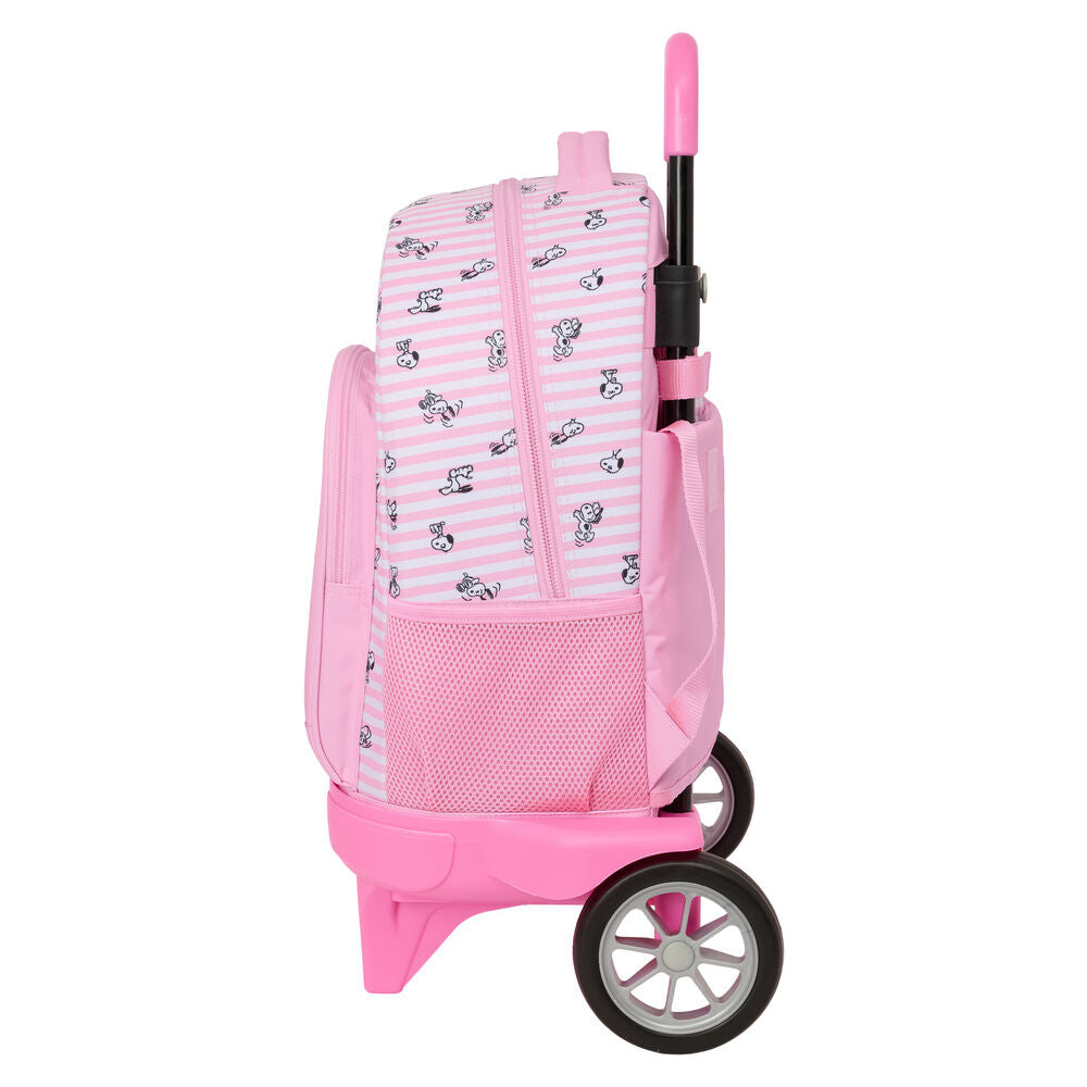 Trolley extraíble rosa de Snoopy con mochila y ruedas - 3