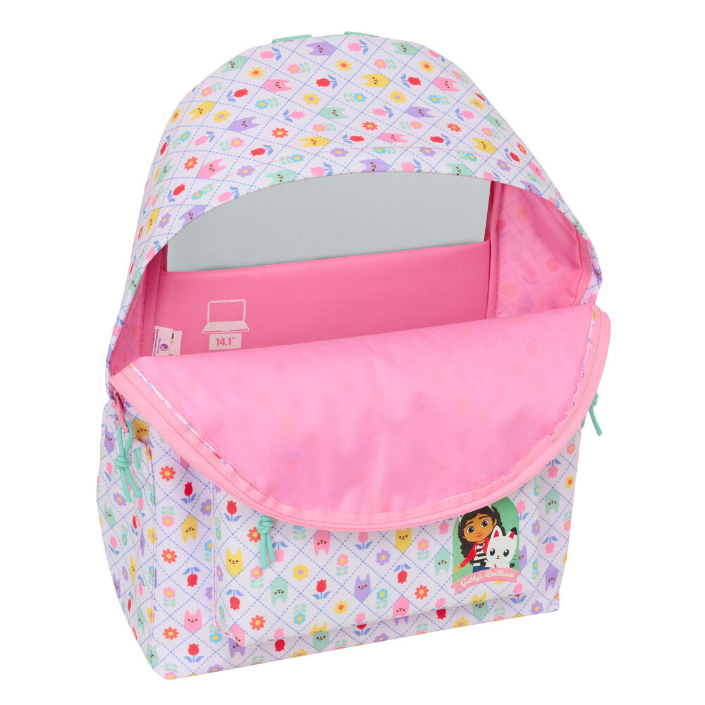 Mochila Gabby's Dollhouse pastel con gatos y flores - 4