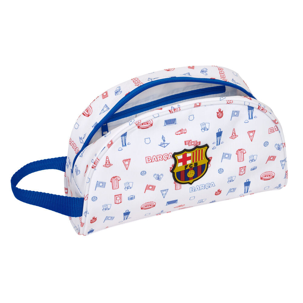 Neceser Baby F.C. Barcelona blanco con escudo y asa lateral - 4