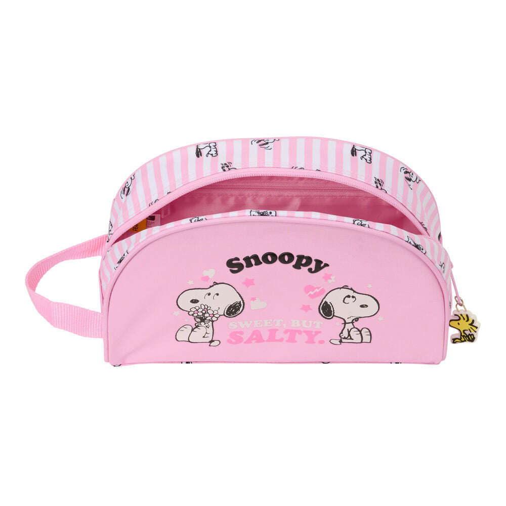 Neceser rosa SAFTA con diseño de Snoopy, asa lateral y cierre de cremallera - 4