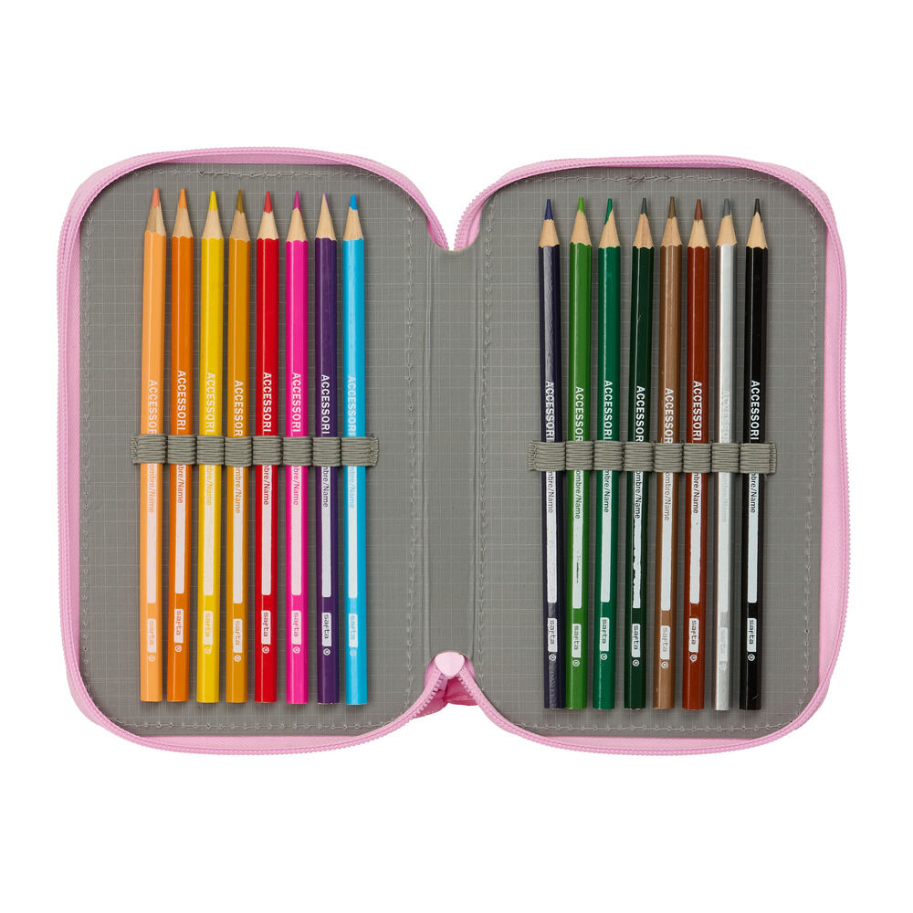 Plumier triple rosa Barbie Ballet con material escolar - 5