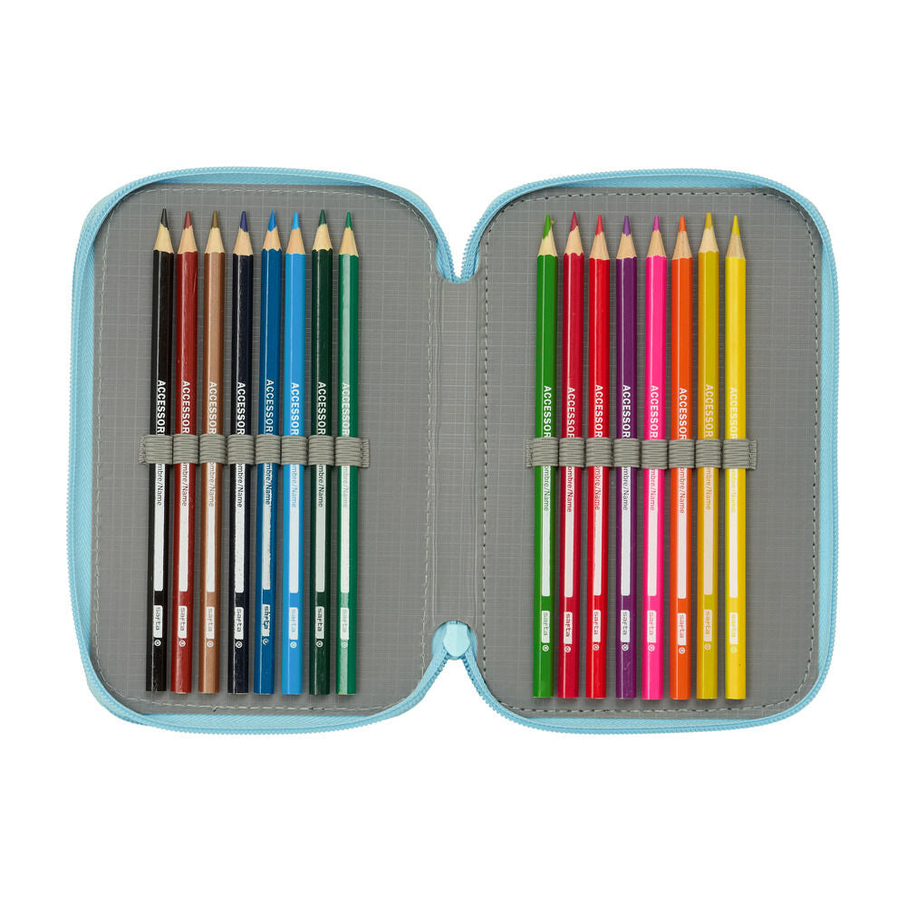 Plumier triple Bluey SAFTA de 37 piezas en color azul claro - 5