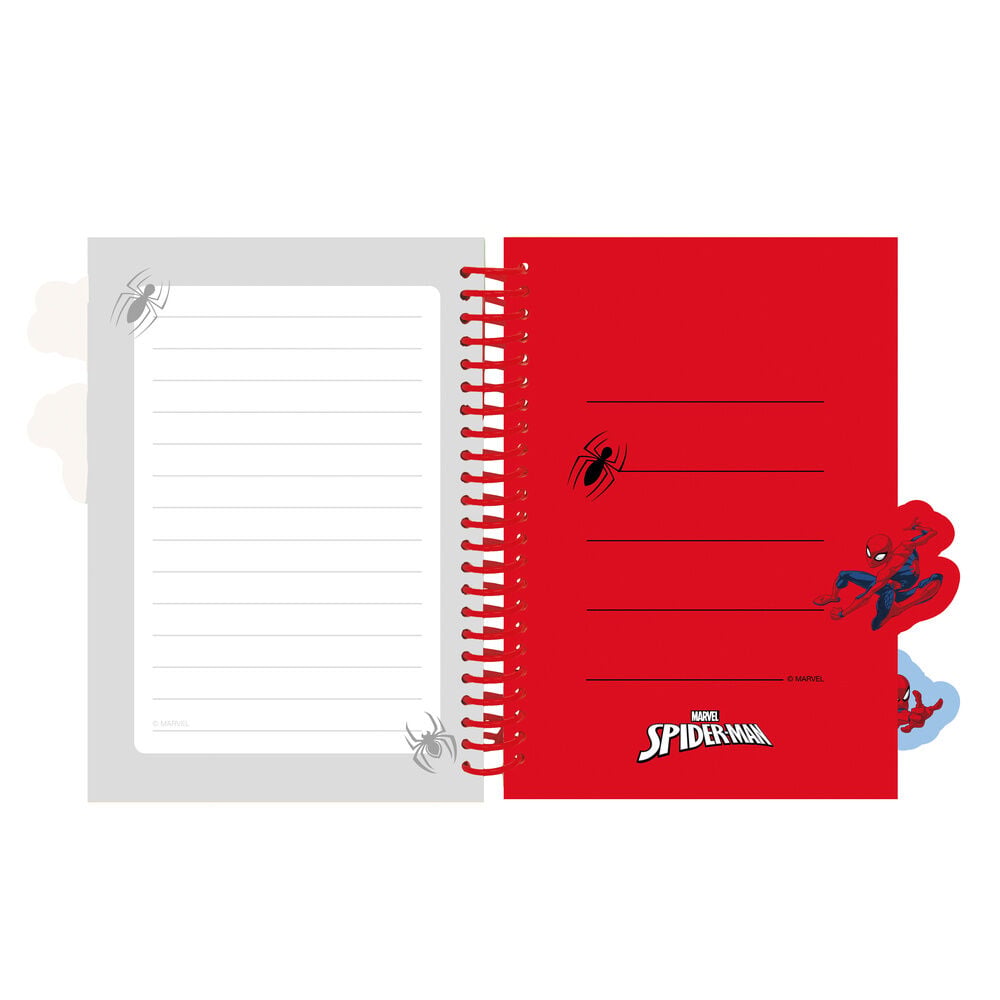 Cuaderno A5 Spider-Man Marvel azul con tapas duras y espiral roja - 4